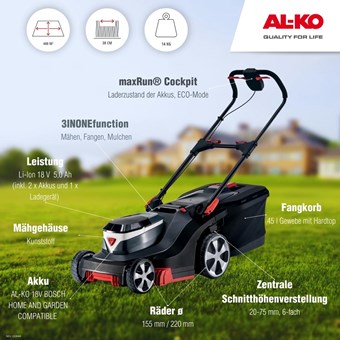 AL-KO Premium  382 Li  18V- sekačka akumulátorová set AL-KO 113844 3