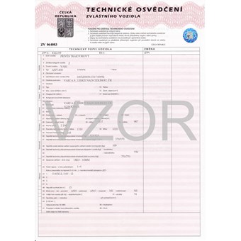 Technický průkaz k malotraktoru VARI ANV 400/500