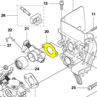 Těsnění příruby karburátoru Jonsered BC2255  5441608-01 1