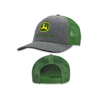 Čepice John Deere šedo zelená logo 2025