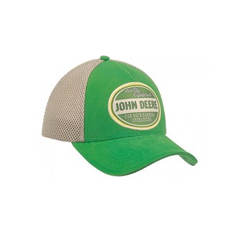 Čepice John Deere zeleno šedá logo