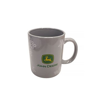 Hrnek John Deere Logo šedý se zimním motivem - N/