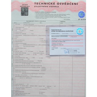 Technické osvědčení pro vozík VARES