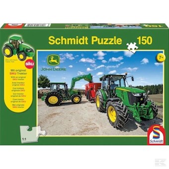 Puzzle traktory John Deere 5M Schmidt 150ks + model SIKU